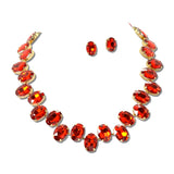 Oval Rhinestone Collar Necklace Set – Gold/Red · MNE8837GDRE_PK _DSC8713