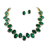 Oval Rhinestone Collar Necklace Set – Gold/Green · MNE8837GDGR_PK _DSC8715