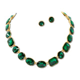 114398, MIXED CUT RHINESTONE COLLAR NECKLACE SET