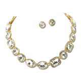 Mixed Cut Rhinestone Collar Necklace Set – Gold/Clear · MNE8844GDCRY_PK _DSC8720