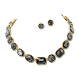 Mixed Cut Rhinestone Collar Necklace Set – Gold/Black Diamond · MNE8844GDBKD_PK _DSC8721