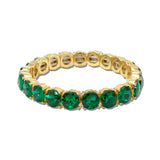 Round Stone Stretch Tennis Bracelet – Gold/Emerald Green · CB2429EM_MUS _DSC8740