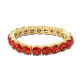 Round Stone Stretch Tennis Bracelet – Gold/Red · CB2429RED_MUS _DSC8741