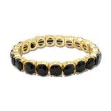 Round Stone Stretch Tennis Bracelet – Gold/Black · CB2429BLK_MUS _DSC8742