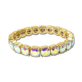 Round Stone Stretch Tennis Bracelet – Gold/AB · CB2429GAB_MUS _DSC8746