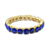 Round Stone Stretch Tennis Bracelet – Gold/Royal Blue · CB2429SAP_MUS _DSC8748
