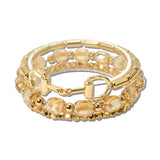 Faceted Bead Heritage Link Stretch Bracelet Set – Gold/Natural · BD10198GD-NAT _DSC8765