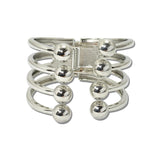 Sphere Ball Tipped Hinged Cuff Bracelet – Silver · BC-0514-S_RZ _DSC8771