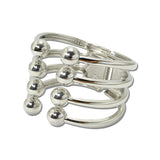 Sphere Ball Tipped Hinged Cuff Bracelet – Silver · BC-0514-S_RZ _DSC8772