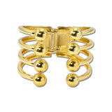 Sphere Ball Tipped Hinged Cuff Bracelet – Gold · BC-0514-G_RZ _DSC8773