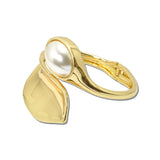 Oval Pearl Hinged Bangle Bracelet – Gold/Cream · BC-0505-2CR_RZ _DSC8776
