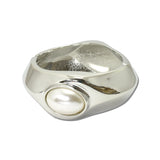 Oval Pearl Hinged Bangle Bracelet – Silver/White · BC-0507-3WH_RZ _DSC8786