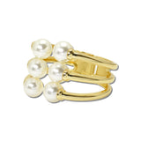 Triple Row Pearl Hinged Cuff Bracelet – Gold/Cream · BC-0512-2CR_RZ _DSC8794