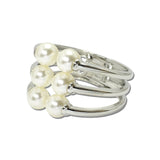 Triple Row Pearl Hinged Cuff Bracelet – Silver/White · BC-0512-3WH_RZ _DSC8796