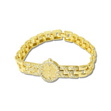 Rhinestone Watch Face Link Bracelet – Gold/Clear · BZ-0084-2C_RZ _DSC8798
