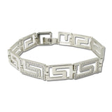 Greek Key Pave CZ Link Bracelet – Silver/Clear · BZ-0081-3C_RZ _DSC8805