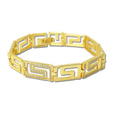 Greek Key Pave CZ Link Bracelet – Gold/Clear · BZ-0081-2C_RZ _DSC8806