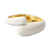 Enamel Bypass Hinged Bangle Bracelet – Gold/White · BG5603-WH_IM _DSC8820