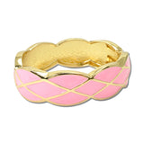 Enamel Lattice Hinged Bangle – Gold/Pink · BG5724-PK_IM _DSC8827