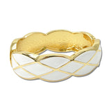 Enamel Lattice Hinged Bangle – Gold/White · BG5724-WH_IM _DSC8829
