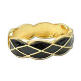 Enamel Lattice Hinged Bangle – Gold/Black · BG5724-BK_IM _DSC8830