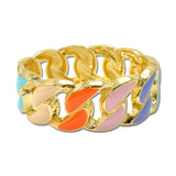 Enamel Curb Chain Link Bangle – Gold/Multi · BG5605-MT_IM _DSC8832