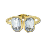 Emerald Cut Rhinestone Hinged Bangle Bracelet – Gold/Clear · BG5723-GDCL_IM _DSC8840