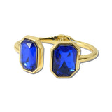 114475, EMERALD CUT RHINESTONE HINGED BANGLE BRACELET