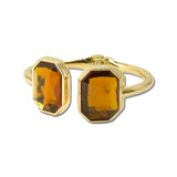 Emerald Cut Rhinestone Hinged Bangle Bracelet – Gold/Topaz · BG5723-GDTP_IM _DSC8843