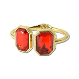 114475, EMERALD CUT RHINESTONE HINGED BANGLE BRACELET