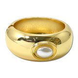 Oval Pearl Domed Hinged Bangle – Gold · BG5582-GD_IM _DSC8850