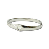 Mop Heart Stainless Steel Bangle Bracelet – Silver · BS764-SV_IM _DSC8864
