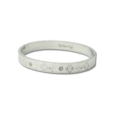 Engraved Clover Rhinestone Bangle Bracelet – Silver · BS942-SV_IM _DSC8869