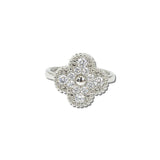 CZ Quatrefoil Statement Adjustable Ring – Silver/Clear · RX748-SV_IM _DSC8917