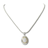 14K Gold Plated Pave CZ Oval Pendant Necklace – Two Tone · NK4888-2T_IM _DSC8940
