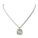 14K Gold Plated Square Pendant Two Tone Necklace – Two Tone · NK4884-2T_IM _DSC8944