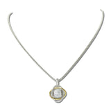 14K Gold Plated Pave CZ Square Pendant Necklace – Two Tone · NK4892-2T_IM _DSC8945