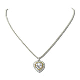 14K Gold Plated Heart CZ Halo Pendant Necklace – Two Tone/Clear · NK4881-CL_IM _DSC8958