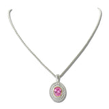 14K Gold Plated Oval CZ Two Tone Pendant Necklace – Two Tone/Pink · NK4886-PK_IM _DSC8961
