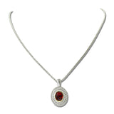 14K Gold Plated Oval CZ Two Tone Pendant Necklace – Two Tone/Red · NK4886-RD_IM _DSC8964
