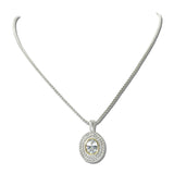 14K Gold Plated Oval CZ Two Tone Pendant Necklace – Two Tone/Clear · NK4886-CL_IM _DSC8965