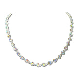 Iridescent Rhinestone Round Link Necklace – Silver/AB · CN4422SAB _DSC8991