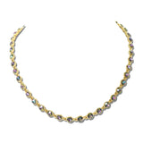 Iridescent Rhinestone Round Link Necklace – Gold/Volcano · CN4422VM _DSC8993