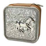 Western Engraved Horse Burnished Silver Jewelry Box – Silver Burnished/Brown · SJ0138SBBR_SW _DSC8998