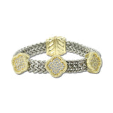 14K Gold Plated Pave Clover Station Two-Tone Magnetic Bracelet – Two Tone/Clear · 2226B_MX _DSC9022