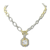 14K Gold Plated CZ Halo Detachable Pendant Toggle Chain Necklace – Default · 2280C_MX _DSC9025