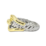 14K Gold Plated Two Tone Interlocking Buckle Ring – 7 · K2362-7_MX _DSC9043