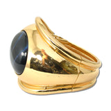 Oval Resin Cabochon Bangle Bracelet – Gold/Navy · JB10511GNV_JK _DSC9048