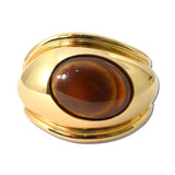 Oval Resin Cabochon Bangle Bracelet – Gold/Brown · JB10511GBR_JK _DSC9050