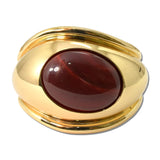 Oval Resin Cabochon Bangle Bracelet – Gold/Red · JB10511GRD_JK _DSC9053